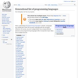 Generational list of programming languages