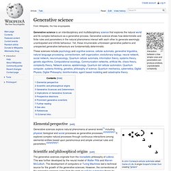 Generative science