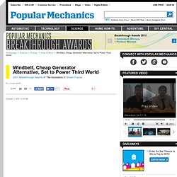 Windbelt, Cheap Generator Alternative, Set to Power Third World