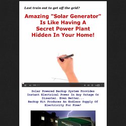 Solar Generator - Amazing Solar Generator Is Like Having A Secret Power Plant Hidden In Your Home