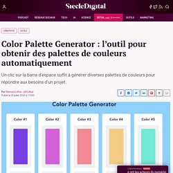 Color Palette Generator : l'outil pour obtenir des palettes de couleurs automatiquement