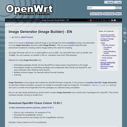 Image Generator (Image Builder) - EN [OpenWrt Wiki]
