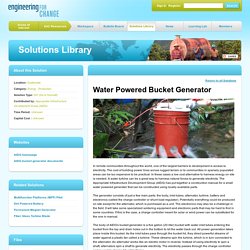 Engineering for Change - Water Powered Bucket Generator