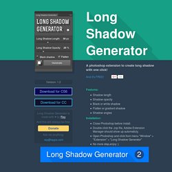 Long Shadow Generator for Photoshop - A PS extension to create long shadow with one click!