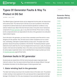 Types Of Generator Faults & How To Protect A DG Set- Complete Guide