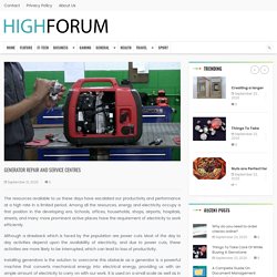 Generator repair and service centres - High Forum