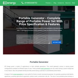 Portable Generator - Latest Price Specification & Features