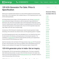 125 kVA Generator Price List & Specification- Get detail Inquiry