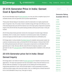 25 kVA Generator Price In India- Get Detail Inquiry