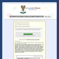 Online Quiz Generator - Make Your Own / Choose From Existing WordLists - Knowledge Mouse
