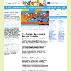 Free Printable Monthly Calendar & Online Calendar Template Generators