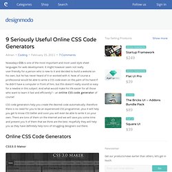 9 Seriously Useful Online CSS Code Generators