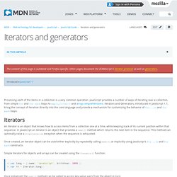 Iterators and generators - MDC Doc Center