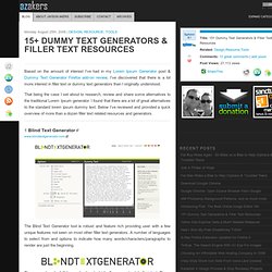 » 15+ Dummy Text Generators & Filler Text Resources : AzAkers