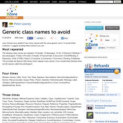 Generic class names to avoid