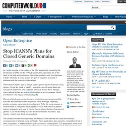Stop ICANN's Plans for Closed Generic Domains