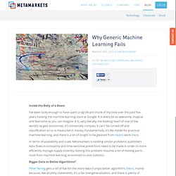 Metamarkets Blog » Blog Archive » Why Generic Machine Learning Fails