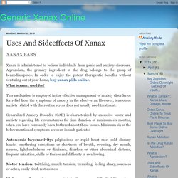 Generic Xanax Online: Uses And Sideeffects Of Xanax