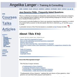 Java Generics FAQs - Frequently Asked Questions