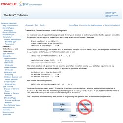 Generics, Inheritance, and Subtypes (The Java™ Tutorials > Learning the Java Language > Generics (Updated))