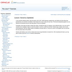 Lesson: Generics (Updated) (The Java™ Tutorials > Learning the Java Language)