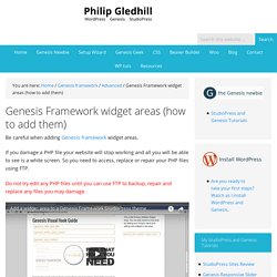 Genesis Framework widget areas (how to add them)