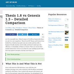 Thesis Theme vs Genesis Theme: A Wordpress Premium Theme Comparison