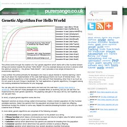 Genetic Algorithm For Hello World