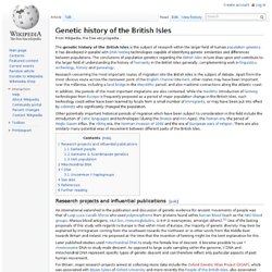 Genetic history of the British Isles