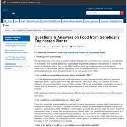 FDA 07/04/13 Questions & Answers on Food from Genetically Engineered Plants