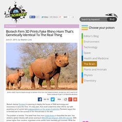 Biotech Firm 3D Prints Fake Rhino Horn That's Genetically Identical To The Real Thing