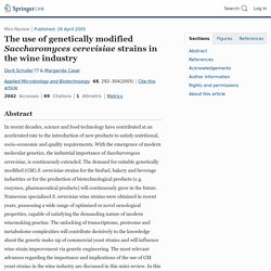 The use of genetically modified Saccharomyces cerevisiae strains in the wine industry