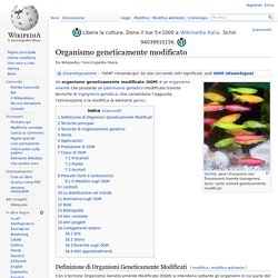 WIKIPEDIA - Organismo geneticamente modificato