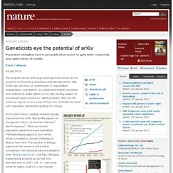 Geneticists eye the potential of arXiv
