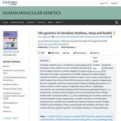 genetics of circadian rhythms, sleep and health