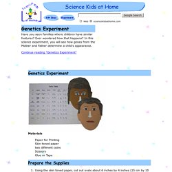 Genetics science experiment for kids - learn how genes from a mother and father determine a child's facial features