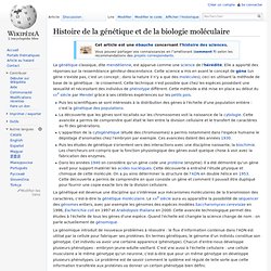 Histoire de la génétique et de la biologie moléculaire