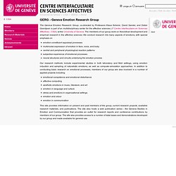 Titre du site Web - GERG - Geneva Emotion Research Group