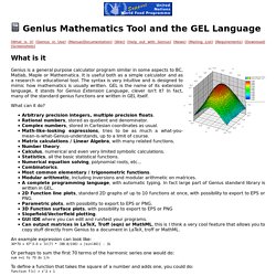 Genius Mathematics Tool and the GEL Language