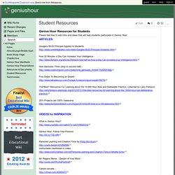 geniushour - Student Resources