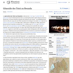 Génocide des Tutsi au Rwanda ( source : Wikipédia)