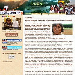 Génocide indigène en vue au Brésil : lettre ouverte de la communauté Guarani-Kaiowá.