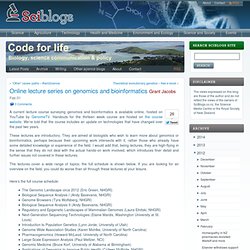 Online lecture series on genomics and bioinformatics