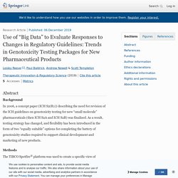 Use of “Big Data” to Evaluate Responses to Changes in Regulatory Guidelines: Trends in Genotoxicity Testing Packages for New Pharmaceutical Products