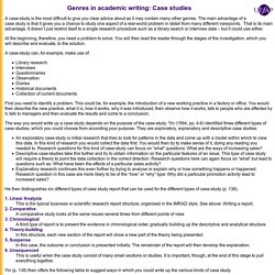 Genres in Academic Writing: Case Study