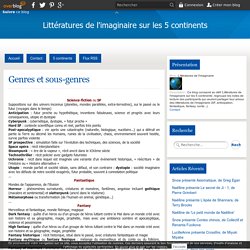 Genres et sous-genres - Littératures de l'imaginaire