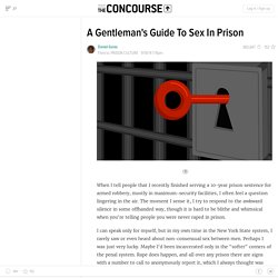 A Gentleman's Guide To Sex In Prison