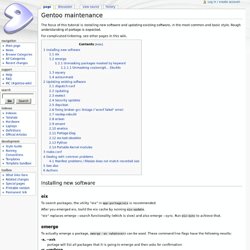 Gentoo maintenance
