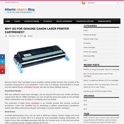 Why Go for Genuine Canon Laser Printer Cartridges?