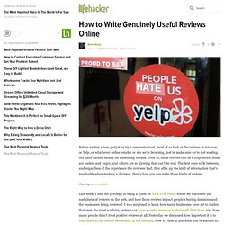 How to Write Genuinely Useful Reviews Online